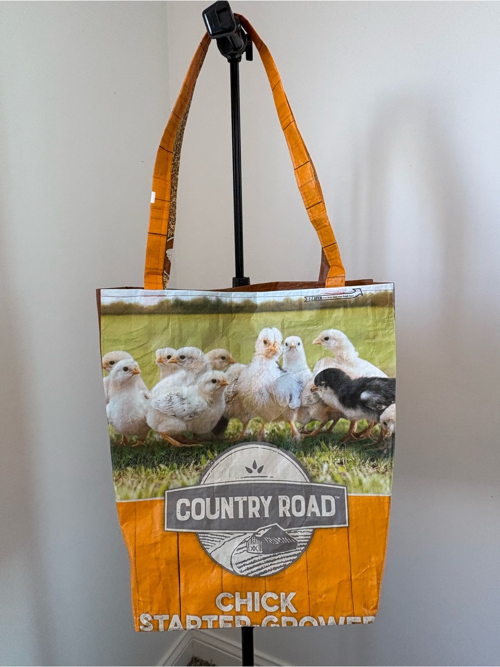 Country Road Logo Tote or Bag in Orange and Brown Accents